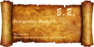 Burgreth Rudolf névjegykártya